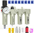 3/4" NPT Heavy Duty Industrial Grade 4 Stage Air Drying System,Auto Drain,Coalescing Filter,Particulate Filter,Double Desiccant Dryer and Air Regulator For Plasma Cutter and Paint Spray