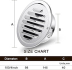Zonon 24 Pcs Stainless Steel Soffit Vents 4 Inch Round Dryer Vent Cover with Mesh Screen for Home Outdoor Bathroom Wall Ceiling Outside Exterior Exhaust (Silver)