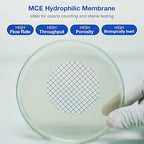 SimPure MCE Gridded Membrane Filter Sterile, 47mm Diameter and 0.45um Pore Size, Individual Pack Membrane Disc Filter, Hydrophilic Filter Paper, Pack of 500