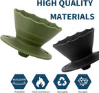 MERMOO YILAN Collapsible Coffee Dripper, Silicone Pour Over Coffee Filter Holder - Portable Reusable Foldable Coffee Maker Cone for 1~2 Cups, Travel, Camping, Gift (Black)