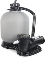 XtremepowerUS 4500GPH 19" Sand Filter with 1.5HP Above Ground Swimming Pool Pump Media System, 5-Way Valve Filter