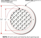 SABA Home Decor Air Vent Cover Grille - Acrylic Plexiglass 6'' Round Duct Opening (7.5'' Overall) White Finish Decorative Registers for Walls and Ceilings NOT Floor USE, Venetian (1, Screws)