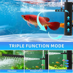 Submersible Internal Aquarium Filter Multiple Function Powerful Pump Fish Tank Filter for 10-20 Gallon Tanks 105 GPH 5W