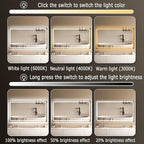 Backlit LED Illuminated Bathroom Mirror with LED Lights, Lighted Bathroom Makeup Wall Mounted Mirror with Demister Pad, Sensor Touch Switch, Horizontal/Vertical(A,H60*W80CM/H23.6*W31.4IN)