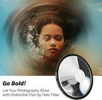 Walking Way 58MM Whirlpool Camera Effects Filter, Tunnel Vision Spiral Halo Prism Lens Filter with Vortex and Circular Halo Frame Effect for Camera Lens