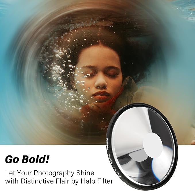 Walking Way 77MM Whirlpool Camera Effects Filter, Tunnel Vision Spiral Halo Prism Lens Filter with Vortex and Circular Halo Frame Effect for Camera Lens