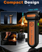 Powerful 2-in-1 Compressed Air Duster & Handheld Car Vacuum Cleaner with LED Light & 4-Gear Adjustable 150KRPM Brushless Motor, Rechargeable Cordless Mini Blowe for Car, Home, PC (2-in-1 Black)