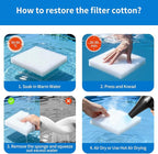 2" Thick Koi Pond Filter Pad, 18" x 72" Fish Pond Filters for Outdoor Ponds, Pond Filter Media, Pond Filter Material, White Bulk Roll-Cut to Size-Fit for Aquarium Filter Floss