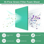 Foam Air Filter Material Replacement for Uni BF-1 BF1 Filter, 14" X 17" X 5/8" Green Fine Air Filters Foam Sheet 65-PPI for Motorcycle ATV Dirt Bike Most Small Engines - Universal and Cuttable