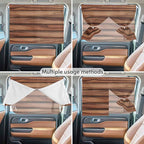 Western Barn Door Magnetic Double Layer Car Window Shades,Side Window Curtains for Blackout/Breathable Mesh View,Country Farmhouses Wooden Grain Brown Heat Protection Privacy Sun Shades 26x20in 1pcs