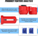 1/2" NPT Aluminium Air Drying System, Coalescing Filter, Desiccant Dryer and Air Regulator, Manual Drain, with 150 PSI Gauge and Valve Shut Off Switch for Plasma Cutter and Paint Spray