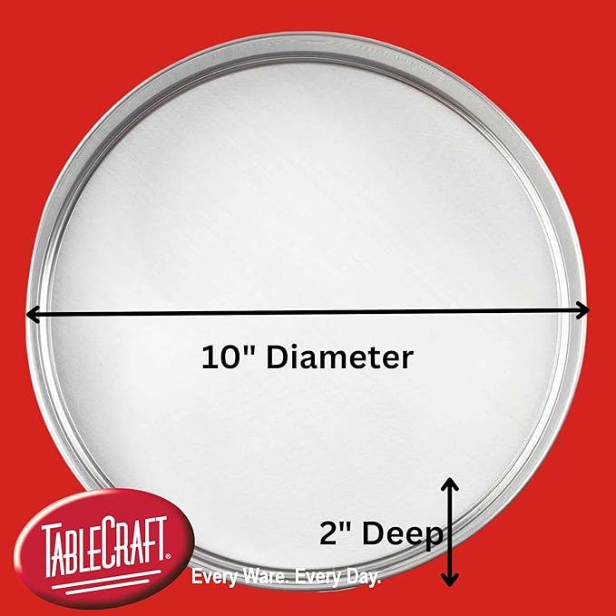 Tablecraft Fine Mesh Sieve Strainer, 10-Inch Round Durable Stainless Steel Flour Filtering, Comfortable Handle, Baking, Food Prep and Cooking Tool for Foodservice, Restaurant and Home Use, 2" Deep