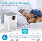 2 Pack Air Purifiers for Home Bedroom up to 2190ft², Honeyuan H13 HEPA Air purifier with 360°Air Intake, 3 Fan Speeds, White