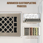 Floor Register AC Vents Brushed Nickel Color 4x10 Inch Air Vents Floor Vents Register Decorative Registers Grilles Air Vents for Floor Baseboard Register Vent