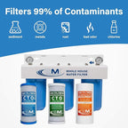 Applied Membranes Inc. 3-Stage Whole-House Water Filter System with 10-Inch Sediment and Carbon-Block Filters