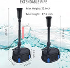 Pond Filter with Pump Fountain Kits, Submersible Pump Pond Fountain Koi Pond Filters for Outdoor Pond,3 Water Patterns Decoration Garden Pond Landscape,400GPH 110V Corded Electric