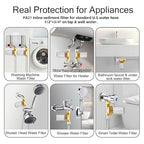 FA20 Brass Sediment Filter, Reusable Washer Water Filters, Traps Sand, Rust, 40 Micron Inline Water Filters for Washing Machines, Shower, Well