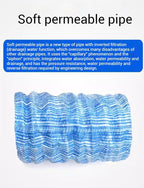 French Drain Pipe for Garden Lawn - 8cm (3in) Perforated Drainage Pipe, Soft Infiltration System for Yard, House, Construction Site, Sidewalk - 5m (16.4ft)