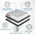 14x14x3 MERV 13 Pleated Air Filter Compatible with Zephyr VGF Series 14x14x3 Whole Home Return Air Grille Filter, MERV-13 Air Filtration System Grille Filters 2 Pack, Actual Size 13-3/8 × 13-3/8 × 3"