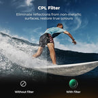 K&F CONCEPT HD CPL ND Filter Kit Compatible with DJI Osmo Action 6 Essential Combo, CPL ND8 ND16 ND32 ND64 ND256 Screw On Fit Action Camera Neutral Density Polarising Filter Optical Glass Multi-Coated