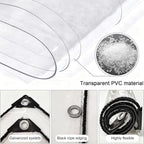Transparent Tarpaulin Side Panels, Outdoor Clear Tarp Curtains with Zipper Door, Curtain Patio Enclosure for Pergola Porch Carport Canopies(1.5x2m)