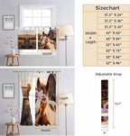 Farm Horses Living Room Curtains 96 Inch Length, Window Curtains Tab Top, Farmhouse Barn Funny Animals Butterfly Light Filtering Window Treatments Drapes 52"x96" 2 Panel