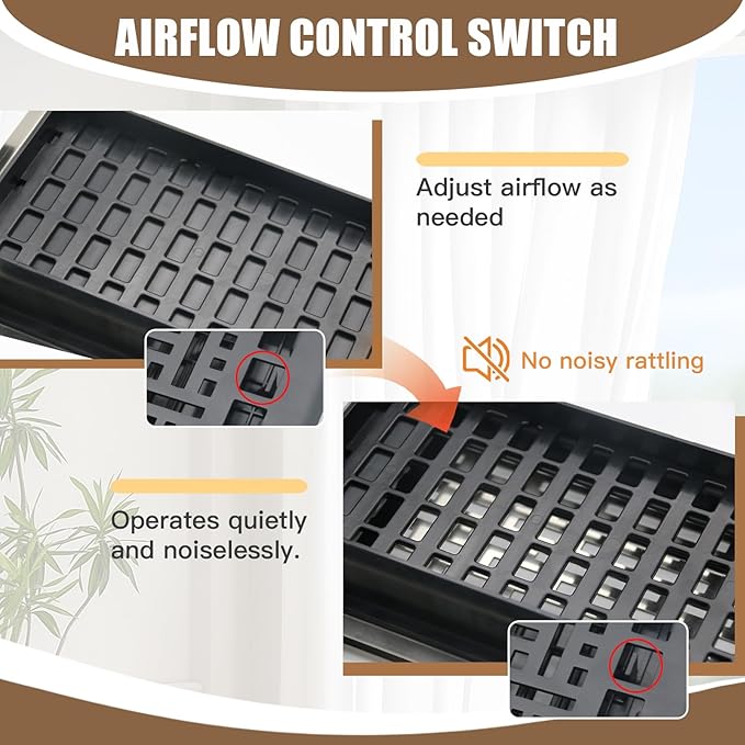 Floor Vents Registers Adjustable Grates 4x12 Inch Matte Black Air Vent Easy Adjust Air Supply Lever Grilles Floor Register Heavy Duty Walkable Steel