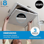 Simply 20x20x2 Air Filter, MERV 8, 6 Pack, Furnace Air Filter for HVAC (Actual Size:19.5"x19.5"x1.75") DUST, Pet, & Allergy Control