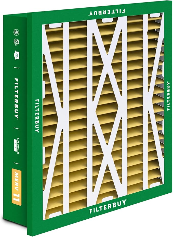 Filterbuy 20x20x5 Air Filter MERV 11 Superior Pet & Allergy Defense (3-Pack), Electrostatic Pleated HVAC AC Furnace Filters for Honeywell Return Grille FC40R1003 (Actual Size: 18.38 x 18.38 x 3.69)