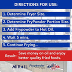 MirOil P46C Fry Powder Oil Stabilizer and Filter Aid, 46 x Size C Portion Pack(160ML Each) Fry Powder, Food Centers Cook Hotter, Deep Fryer Cooking Oil Saver Helps Save Grease & Remove Carbon Deposits