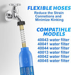 RV Inline/Marine Water Filter With Flexible Hose Protector, Reduce Bad Taste, Odors, Rust, Fluoride, Chlorine and Sediment in Drinking Water (3 Pack)