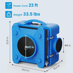 CADPXS Shield-550 Air Scrubber, Negative Machine Airbourne Cleaner HEPA Scrubber Water Damage Restoration Equipment Air Purifier