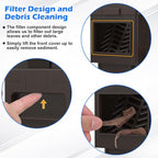 WADEO Rainwater Collection System, Downspout Diverter Fits for 2"x 3" or 3"x 4" Residential Downspouts, Rain Barrel Diverter Kit with Adjustable Valve and Filter, 5FT Hose, Brown