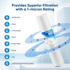 PUREPLUS 1 Micron 20" x 4.5" Whole House Sediment Home Water Filter Replacement Cartridge, Compatible with DGD-2501-20, AP810-2, P1-20BB, FP25B, FPMB-BB1-20, SDC-45-2001, 4 Pack