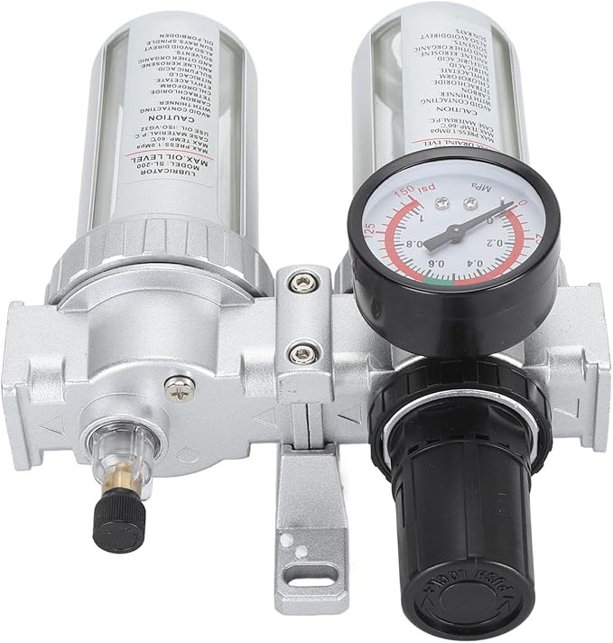 Compressed Air Line Filter, Aluminum Alloy Filter Back Fastening Design 5-60℃ Operating Temperature Range Oil Trap Separator for Teaching Laboratory