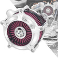 HDBUBALUS Motorcycle CNC Spike Air Cleaner Air Filter Intake System Filter (C-For Touring Trike 08-16, Softail 16-17,Dyna 17)