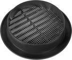 Black 4" Inch Round Ventilation Grille with Insect mesh. (Duct 4Ø / Grille 5Ø) Ventilation Applications. Indoor and Outdoor Vent Cover. Available 3 Sizes / 4 Colors.