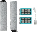 Replacement Brush Roller And Filters For Bissell For CrossWave 3831 HF2 3845 3847 3848 Floor Scrubber Wet and Dry Vacuum Cleaner Accessories, 2 Roller brush + 2 Filters + 1 Cleaning brush
