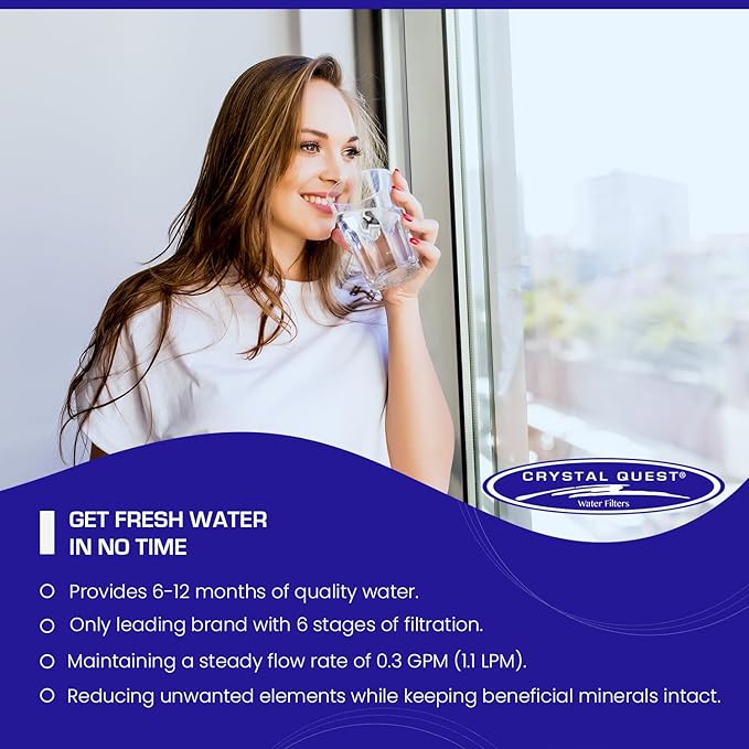 Crystal Quest Faucet Mount Filter Cartridge – Advanced Multi-Stage Filtration for Chlorine, Heavy Metals, VOCs, & More 6-12 Months Lifespan, Easy Tool-Free Installation [Pack of 6]