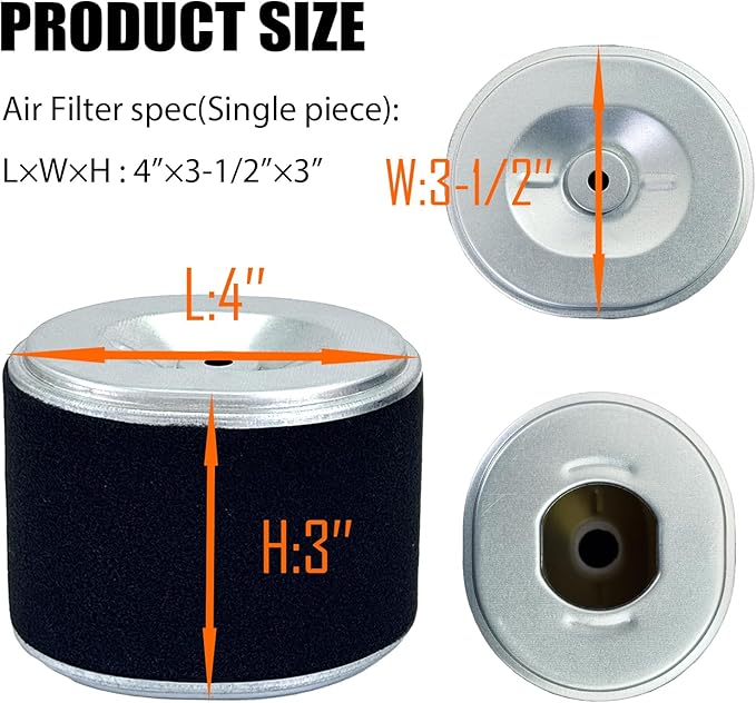 4 PACKS Air Filter for Honda GX270 9HP GX240 8HP Engines Air Cleaner – Upgraded Reinforced Design – Replaces 17210-ZE2-50,17210-ZE2-822,17210-ZE2-515 – for Pressure Washer, Chipper, Lawn Equipment