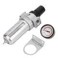 1/2" NPT Air Filter Regulator 0-150Psi with Pressure Gauge, Compressed Air Compressor Water Oil Separator for Pneumatic Tools (Silver)