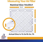 Filter King 14x20x1 Air Filter | 12-PACK | MERV 13 HVAC Pleated A/C Furnace Filters | MADE IN USA | Actual Size: 13.5 x 19.5 x .75"