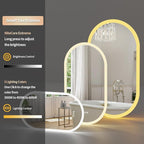LUVODI Lighted LED Bathroom Mirror: 40x20IN Oval Anti-Fog Dimmable Wall Mounted Makeup Mirror with Backlit - Illuminated 3 Colors Vanity Mirrors with Demister Pad Smart Touch Switch Memory Foam