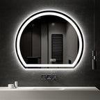 Bathroom Mirror with 3 Colour LED Lights, Lighted Bathroom Makeup Wall Mounted Mirror with Demister Pad, Touch Switch Mirror for Entryway, Bathroom, Vanity(19.6"/50cm)
