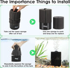 hygger Aquarium Sponge Filter 20-55 Gallon Fish Tank Filter for Breeding Fry Shrimp Snails Betta Air-Powered Filter with Reusable Biochemical Ball Spare Sponge Foam Filter
