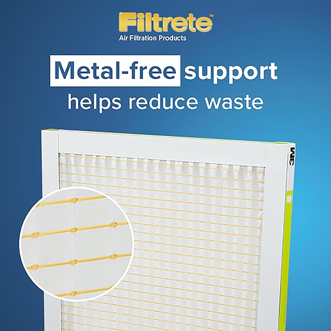 Filtrete 16x16x1 AC Furnace Air Filter, MPR 700, MERV 8, Tough on Pollen, Easy on Airflow, 3-Month Pleated 1-Inch Electrostatic Air Cleaning Filter, 4-Pack (Actual Size 15.81 x 15.81 x 0.81 in)