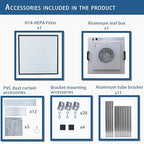 FAFAGLGL， FFU， HEPA H14-Filter Laminar Flow Hood(Includes Clean Bench Stand + HEPA Filter) ，Updated FanFilter Unit，100/ISO Class 5 ，for Clean roomsom/Laboratory/Mushroom Room, (22.6"x22.6"110V)