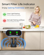 Waterdrop DLA Under Sink Water Filter, No Drilling Required, Reduces Chlorine, PFAS, Bad Taste/Odor, Under Sink Water Filtration System, 11000 Gallons, Life Indicator, 2 Stage, Quick Change