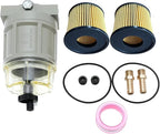 iFJF R12H (R12T Upgrade) Fuel Water Separator Marine Complete Combo - Replaces S3240 120AT NPT ZG1/4-19 Automotive Replacement Spin-on Filter Includes 2 Fittings 2 Plugs
