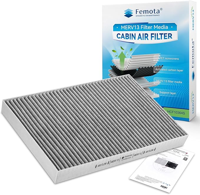 Certified MERV 13 Cabin Air Filter with Activated Carbon, CF10364 for Chrysler 300 (2005-2010), Dodge Challenger (2008-2010), Charger (2006-2010), Magnum (2005-2008)